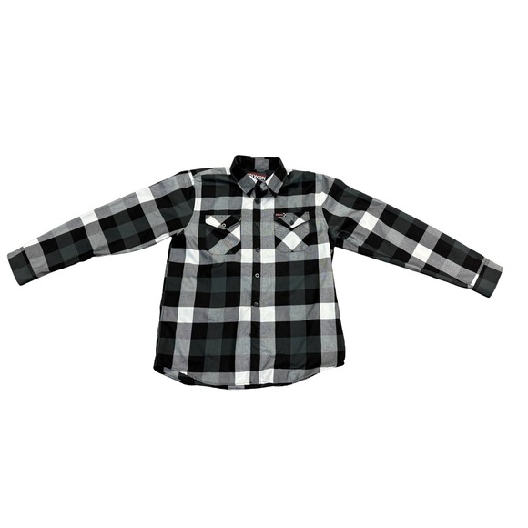 DIXXON Other - Dixxon Flannel Mens Finish Line Long Sleeve Black White Flannel Shirt L